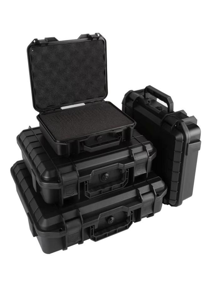 Wasserdichter Hartschalen-Werkzeugkoffer aus ABS in Schwarz mit Schloss für Mechaniker und Schwerlast-Ausrüstung, B/T/H: 25,0 x 8,0 cm - Bild 6