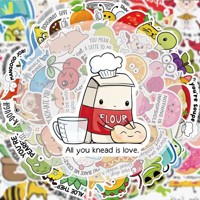 50 lustige Tier-Doodle-Aufkleber mit englischen Belohnungen und Ermutigungen, bunte Aufkleber für Wasserflaschen, Laptops und Mobiltelefone, Multicolor - Bild 1