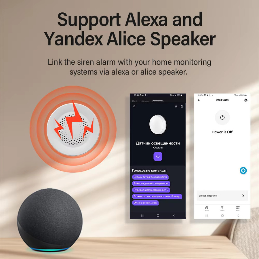 Tuya Zigbee WiFi Smart Sirene mit 100 dB Alarm Lautsprecher für dein Smart Home Security System kompatibel mit SmartLife und Alexa - Bild 5