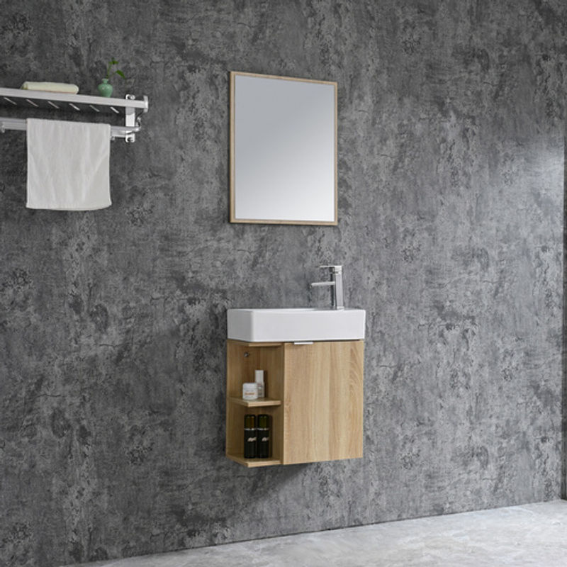 Sanotechnik Spring Waschbecken-Set für Bad und Gäste-WC in Braun mit Unterschrank, Waschbecken und Spiegel, B: 50 cm, H: 60 cm - Bild 3