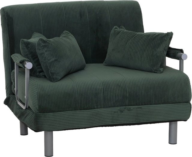 Schlafsessel MCW K29 als Schlafsofa und Gästebett aus Cord in Grün mit Liegefläche 190 x 100 cm - Bild 2