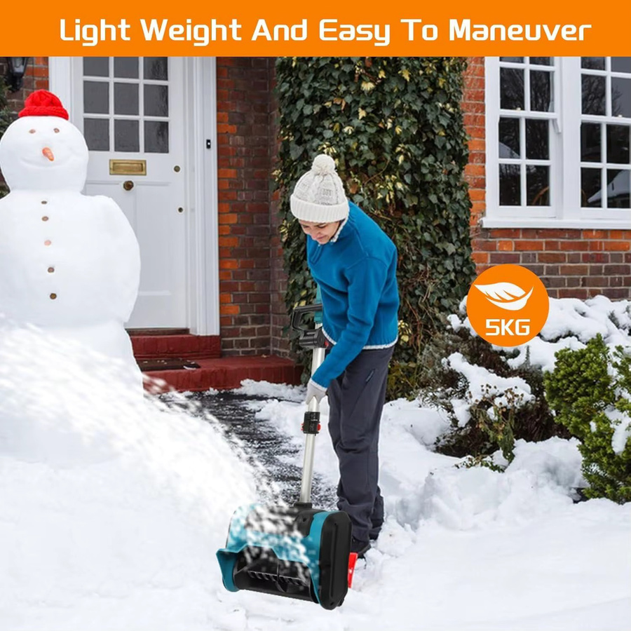 Elektrische Schneeschaufel mit 10 Zoll für Makita LXT Akku, inklusive Teleskopstange und verstellbarem Vordergriff - Bild 5