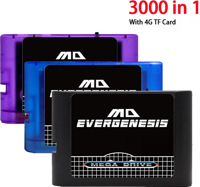 Bandai 3000-in-1 Spielkassette EDMD mit 4GB Mini-SD-Karte für Genesis Mega Drive MD-Spielkonsole in Schwarz - Bild 1