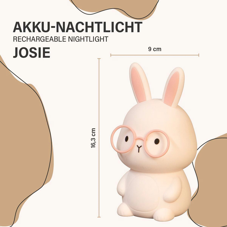 FH Lighting Nachtlicht Hase Josie aus Silikon in Weiß mit LED, Dimmer und Timer - Bild 2