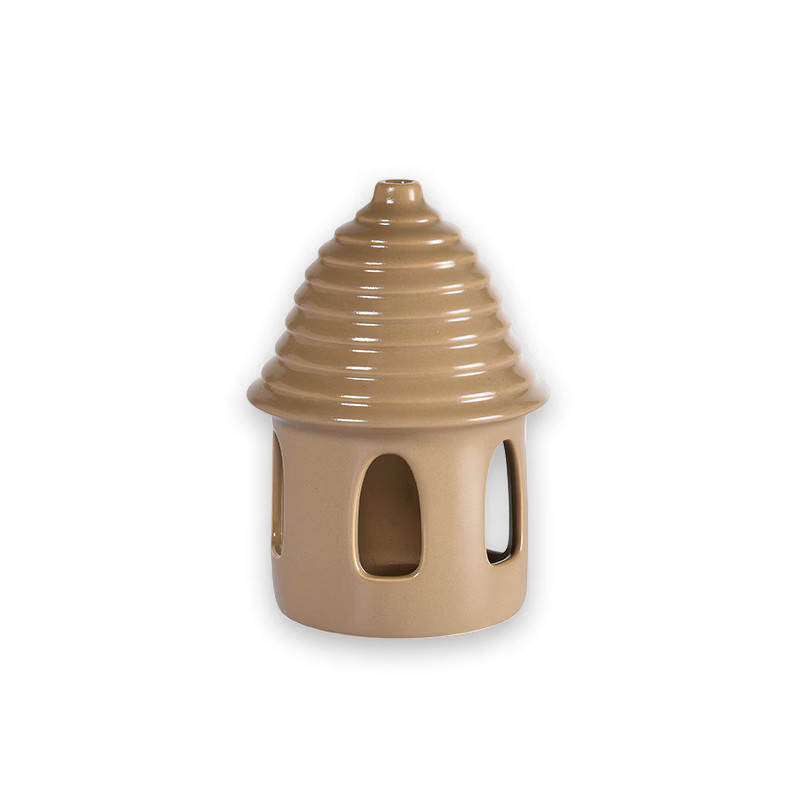 Fyrklövern Windlicht Fudge aus Keramik in Beige, Höhe: 13 cm - Bild 1
