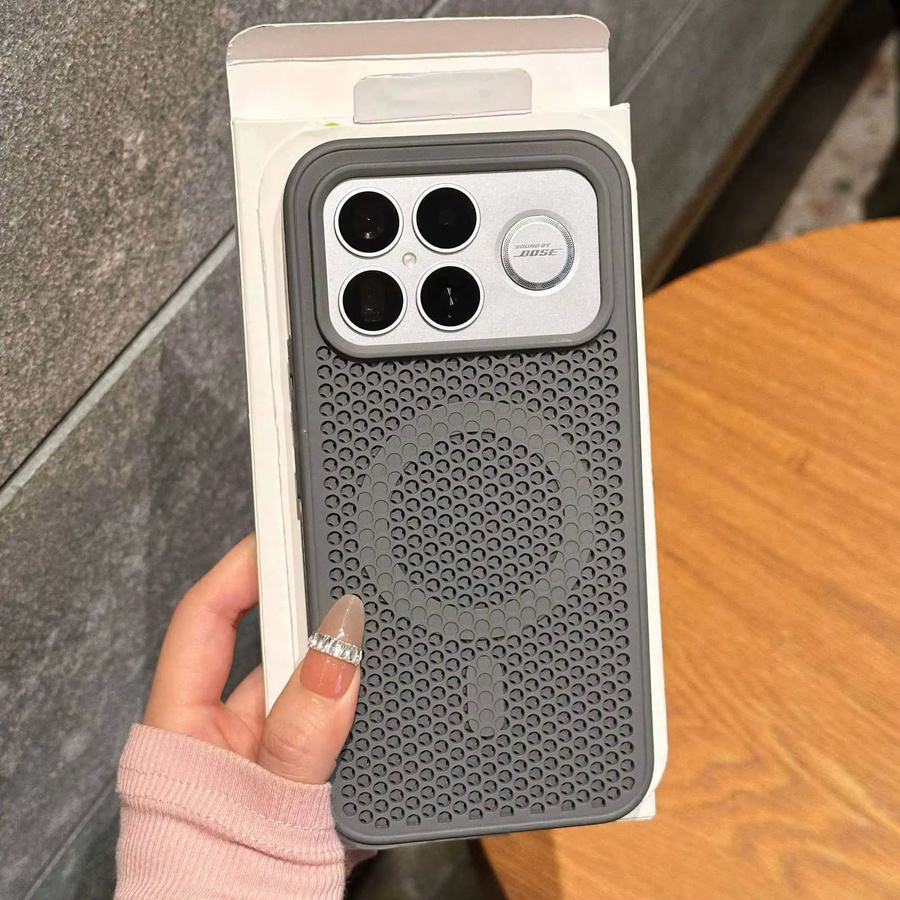 Xiaomi Magnetische Handyhülle mit Mesh-Atmungsfunktion für Redmi K90 ProMax K80 K70 K60 Pro Ultra, Kühlende Hartschale, Grau oder Braun - Bild 1