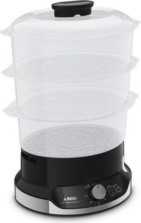 SEB Dampfgarer VC204800 mit 3 Körben, Schwarz, 9 l, 800 W
