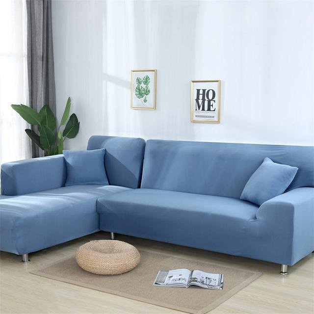 Housmife Ecksofa-Bezug für L-förmige Sofas, elastischer Chaiselongue-Schonbezug aus Polyester-Elasthan, Grau, Breite: 145-185 cm - Bild 1