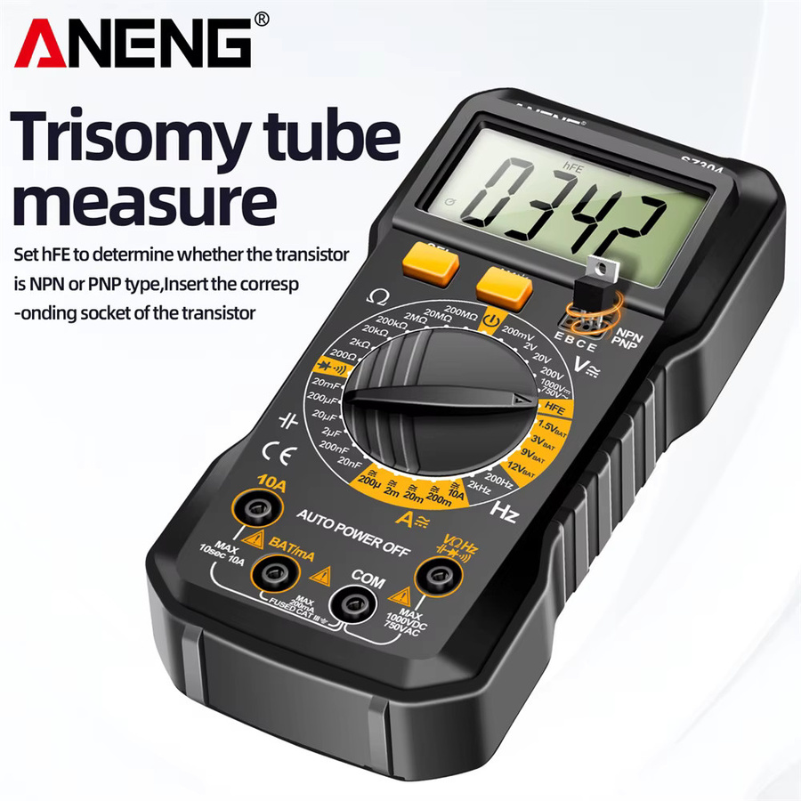 ANENG SZ304 Digital-Multimeter True RMS Handheld Messgerät mit NCV für Spannung, Strom, Widerstand und Triode in Rot und Schwarz - Bild 4