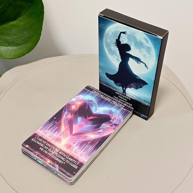 TarotMagic Botschaften aus dem Universum Orakel, 36 Spirituelle Affirmationskarten, schwarz - Bild 1