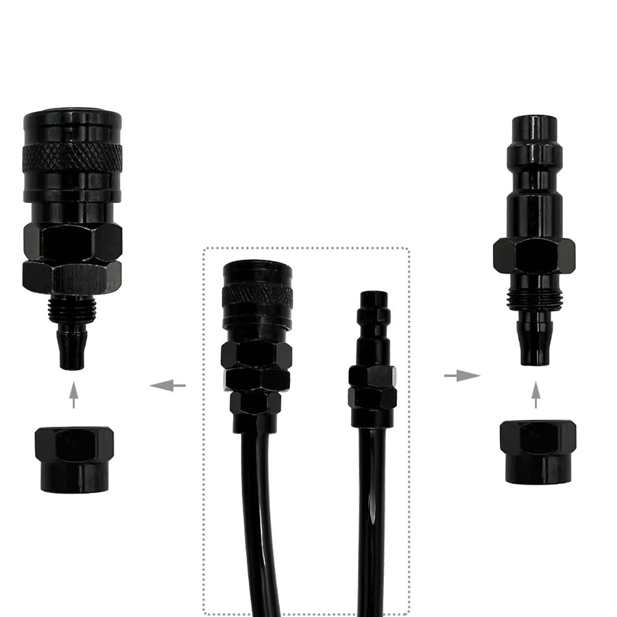 US-Foster HPA Schnellkupplungs-QD-Push-In-Stecker 23-2 männlich und 2302 weiblich für pneumatische Werkzeuge passend für Schläuche mit 6 mm bis 6,35 mm Außendurchmesser - Bild 3