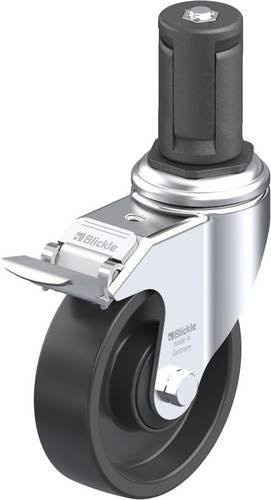 Blickle Lenkrolle LKRA-POA 100K-11-FI-ER15 mit Feststeller in Schwarz und Grau, Rad-Durchmesser: 100 mm, Tragfähigkeit: 120 kg - Bild 1