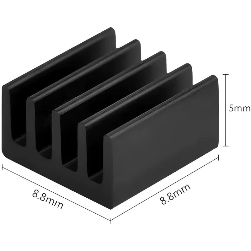 OEING Mini-Kühlkörper-Set in Schwarz für VRM, MOSFET und VRam-Regler, B/T/H: 8,8 x 8,8 x 5 mm - Bild 3