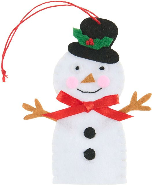 Rico Design Weihnachts-Aufhänger Schneemann aus Filz in Weiß - Bild 1