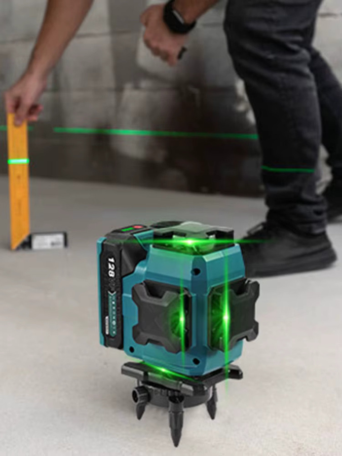 YOFIDRA 16-Linien 4D-Laser-Wasserwaage mit 360 Grad Nivellierung und 1 m Stativ für Makita 18V Akku-Pins - Bild 7