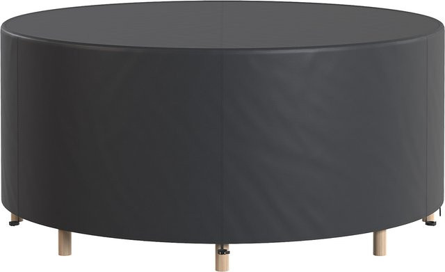Outsunny Schutzhülle für Gartenmöbel aus wasserabweisendem 420D Oxford Gewebe, Schwarz, Durchmesser: 214 cm, Höhe: 70 cm - Bild 1
