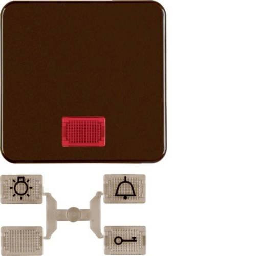 Hager Wippe Braun glänzend IP44 Druckknopf WWW1336BR - Bild 1