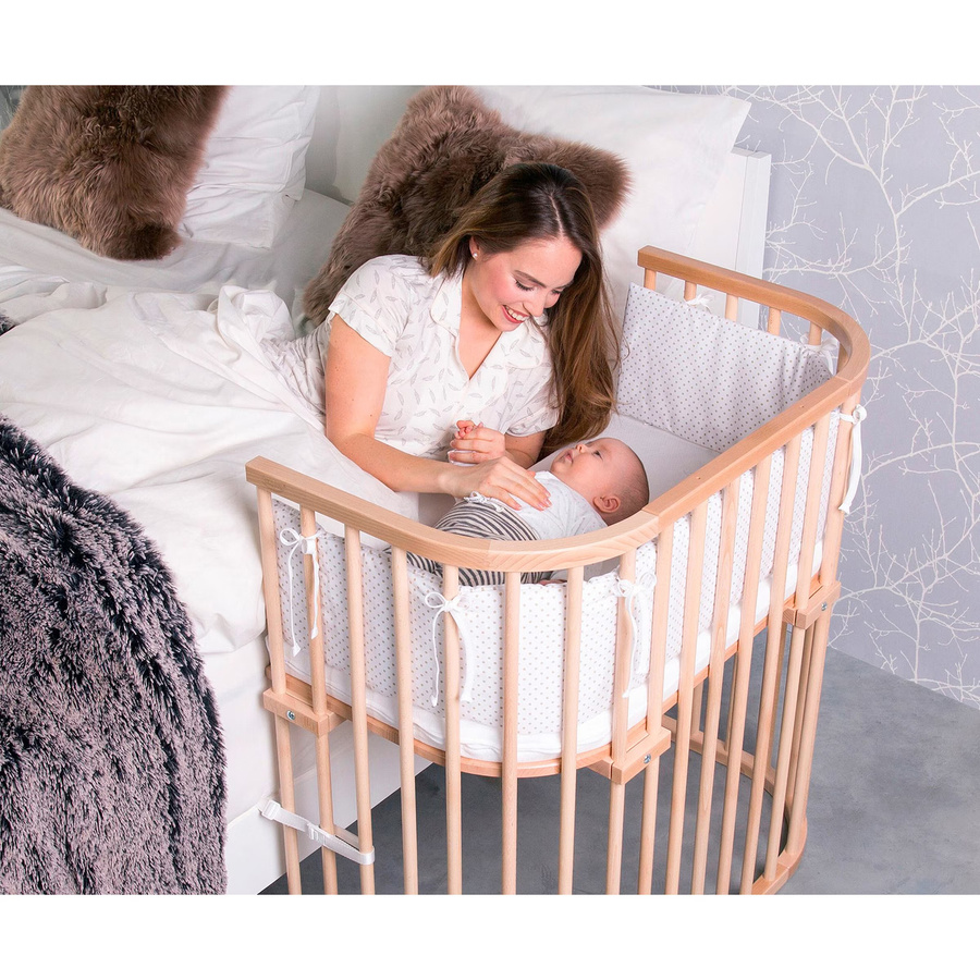 Babybay Beistellbett Boxspring XXL aus massivem Buchenholz in Beige, B/T: 105 x 59 cm - Bild 1