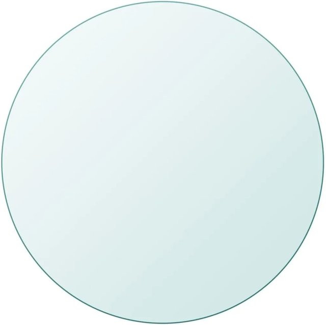 DELUKE Tischplatte Rund aus gehärtetem Glas, Transparent, Durchmesser: 30 cm, Dicke: 8 mm - Bild 1