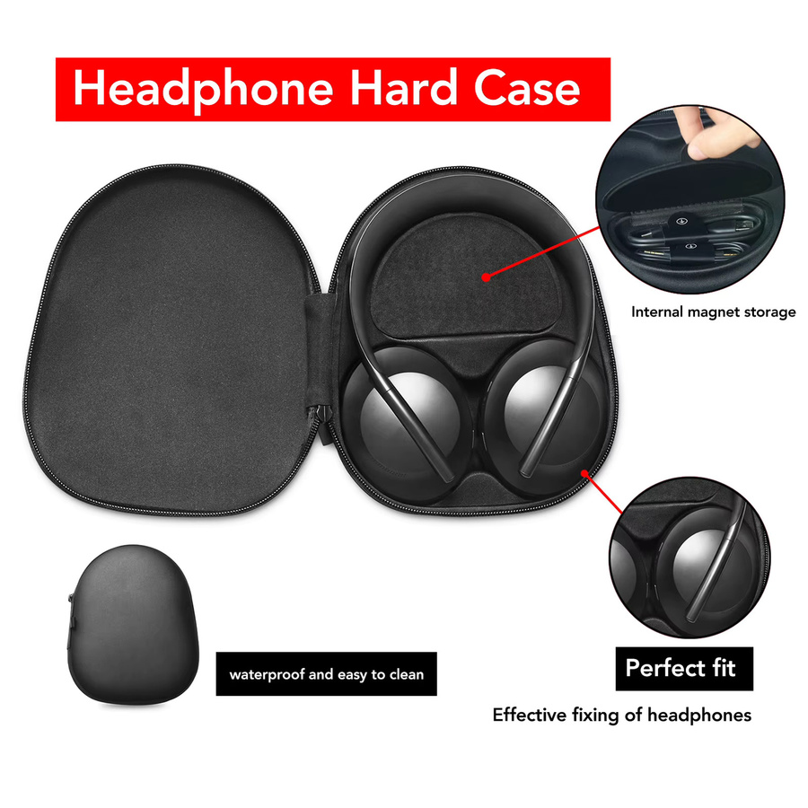 Hartschalen-Kopfhörer-Reisetasche in Schwarz für Bose QC35, QC35II, QC25, QCSE und AE2 Modelle - Bild 4