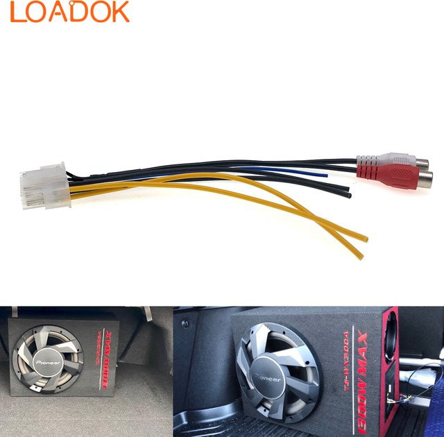 Pioneer 10 Pin Auto Stereo Verstärker Power Harness mit RCA Stecker für Subwoofer in Multicolour - Bild 1