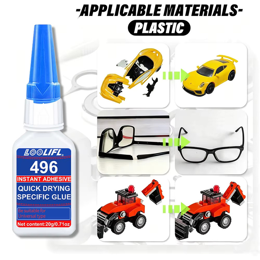 LOOLIFL Universeller Superkleber Transparent, Schnell trocknender Cyanoacrylat-Klebstoff für Haushalt und Industrie, 20g - Bild 5