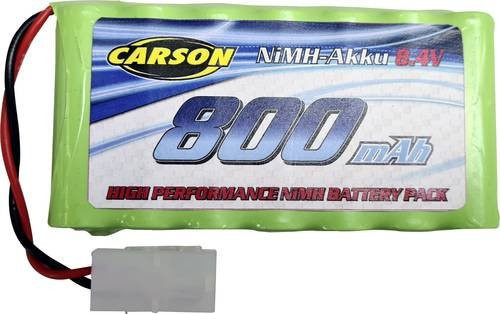 Carson RC Sport Modellbau-Akkupack NiMh 8.4V 800 mAh in Grün mit 7 Zellen und Softcase für Tamiya - Bild 1