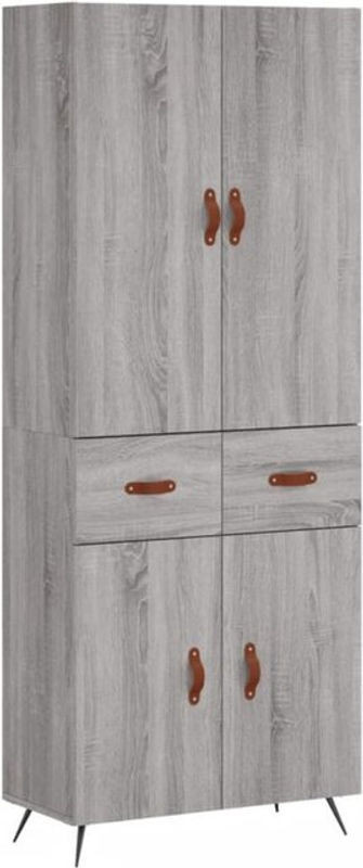 Vidaxl Highboard in Grau Sonoma aus Holzwerkstoff und Metall im skandinavischen Design, B/T/H: 69,5 x 34 x 180 cm - Bild 1