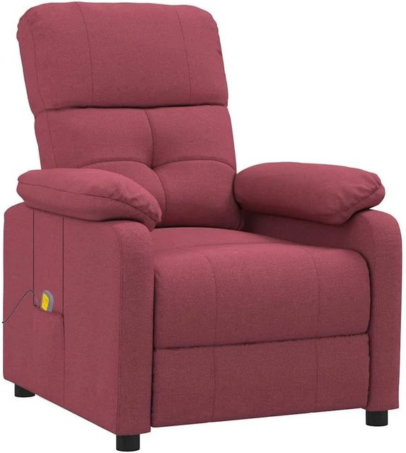 vidaXL Massagesessel aus Textilgewebe in Weinrot mit Armlehnen, B/T/H: 73 x 45 x 90 cm - Bild 1