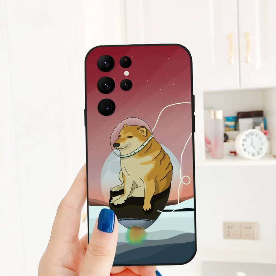 Cheems Shiba Inu Doge Meme Handyhülle für Samsung Galaxy S21 S22 S23 S24 S25 FE Plus in Schwarz und Multicolour als Softshell-Hülle - Bild 3