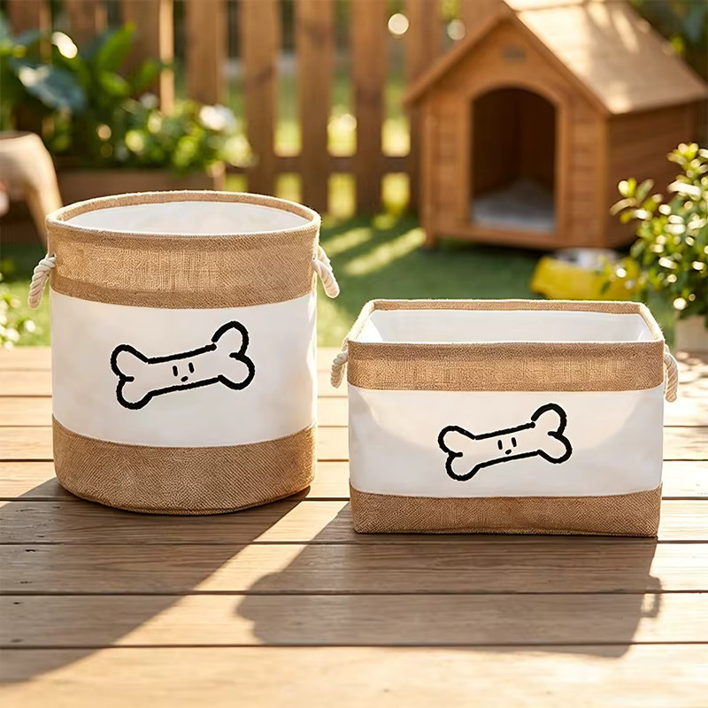 Pawstrip Haustier-Spielzeugkorb als faltbare Aufbewahrungsbox für Katzen- und Hundezubehör mit Griff, Durchmesser: 29 cm - Bild 2