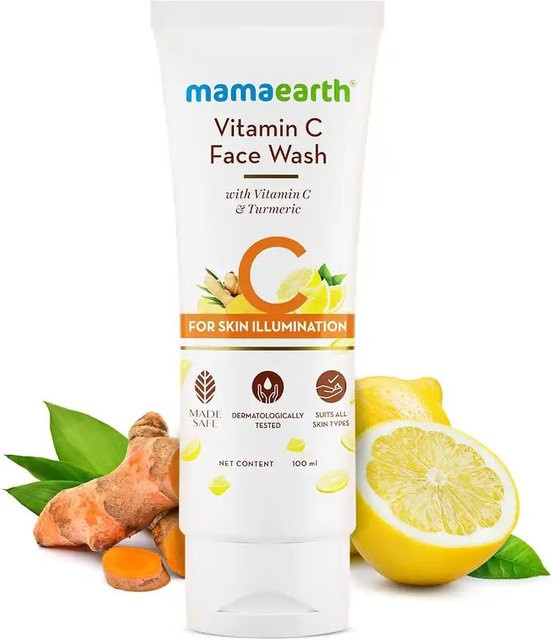 Mamaearth Vitamin C Gesichtswaschgel, 100 ml, für empfindliche und Mischhaut - Bild 1