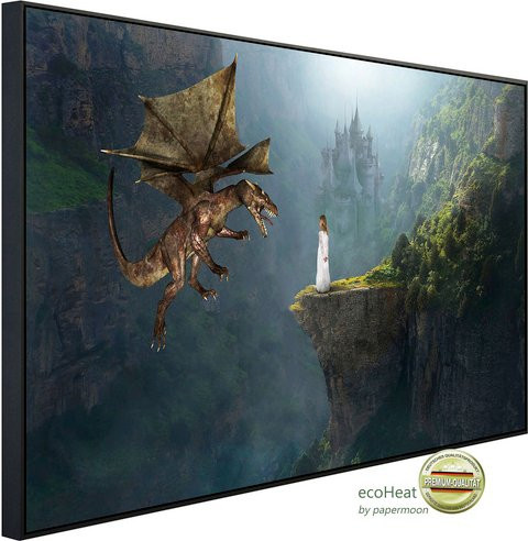 papermoon EcoHeat Infrarotheizung Prinzessin und Drache mit Matt-Effekt in Bunt, App-Steuerung und Überhitzungsschutz, B/H/T: 120 x 60 x 60 cm - Bild 1