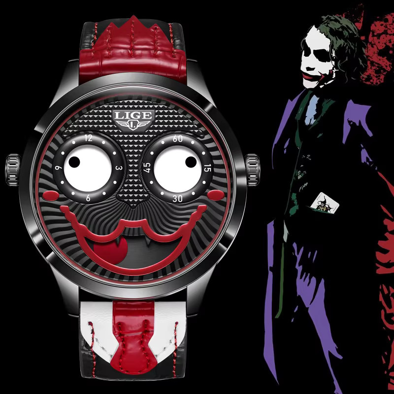 LIGE Armbanduhr Quarz, Leder, Grün, Mondphasen, Herren - Bild 4
