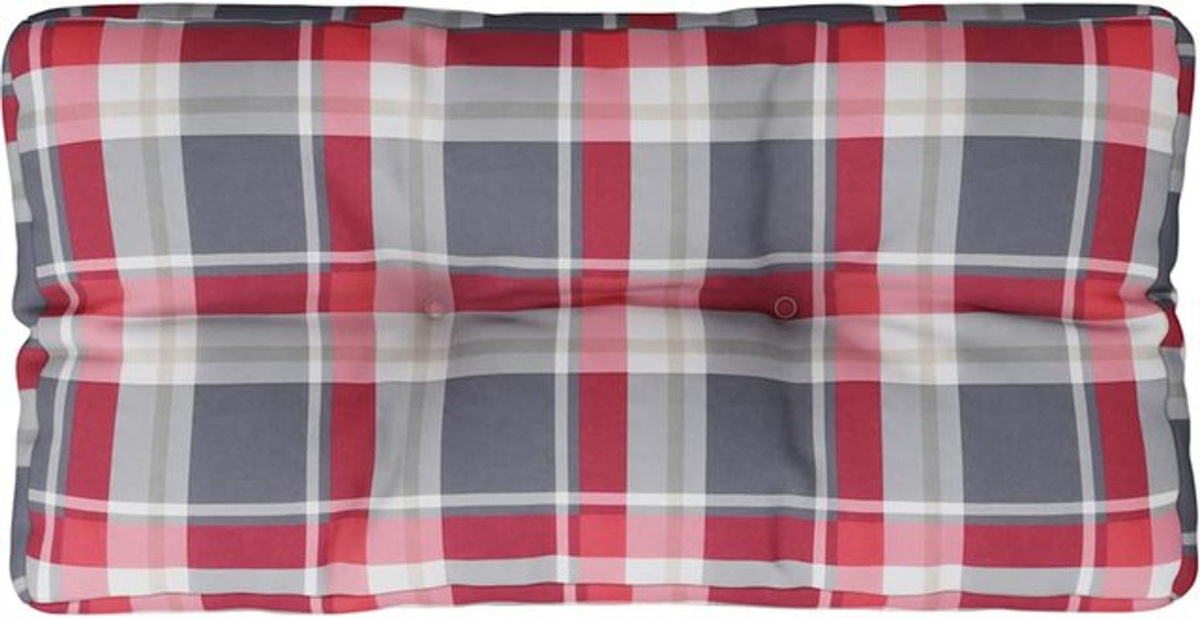 Vidaxl Palettenkissen in Rot mit Karomuster aus Polyester, Rechteckig, B/T/H: 70 x 40 x 12 cm - Bild 1