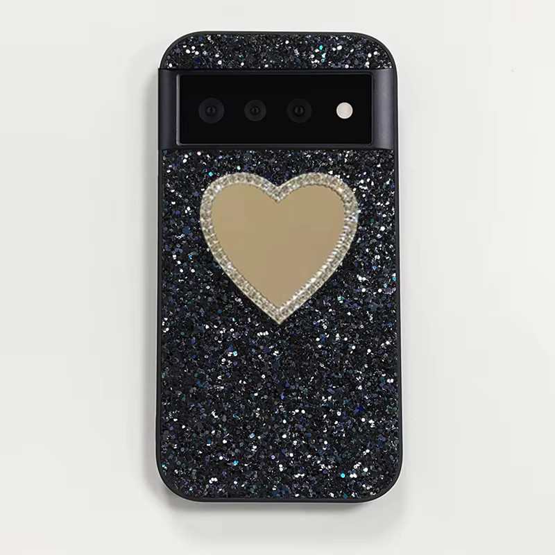 Luxuriöse Glitzer-Spiegel-Schutzhülle mit Diamant-Strass für Google Pixel 6 7 8 9 10 Pro XL und A-Modelle in Schwarz - Bild 4