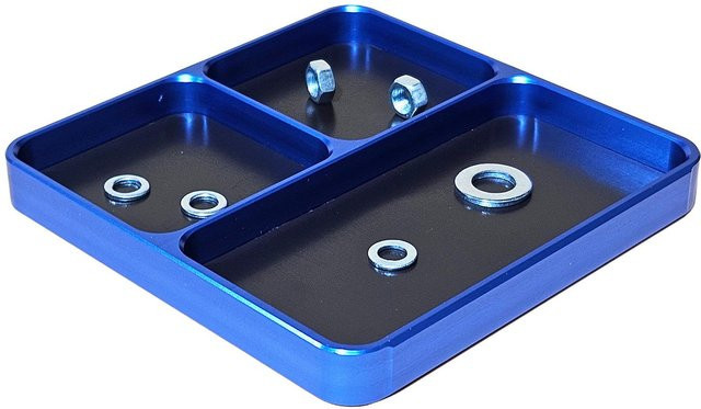 Magnetische Schraubenablage von Meterk aus Aluminiumlegierung mit 4 Fächern und abnehmbarem Magnetpad, Blau - Bild 1