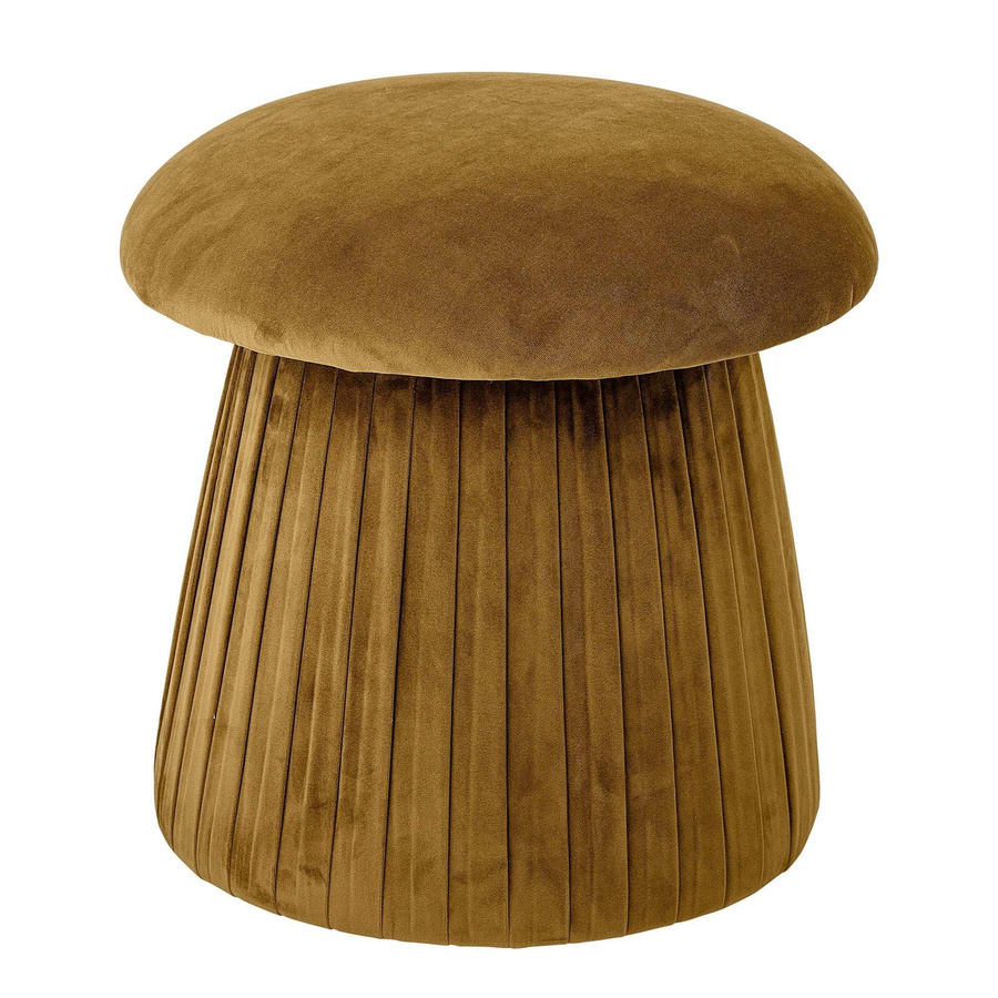 Bloomingville Pouf Roberta in Braun aus Polyester-Velours mit skandinavischem Design, Durchmesser: 44 cm, Höhe: 45 cm - Bild 1