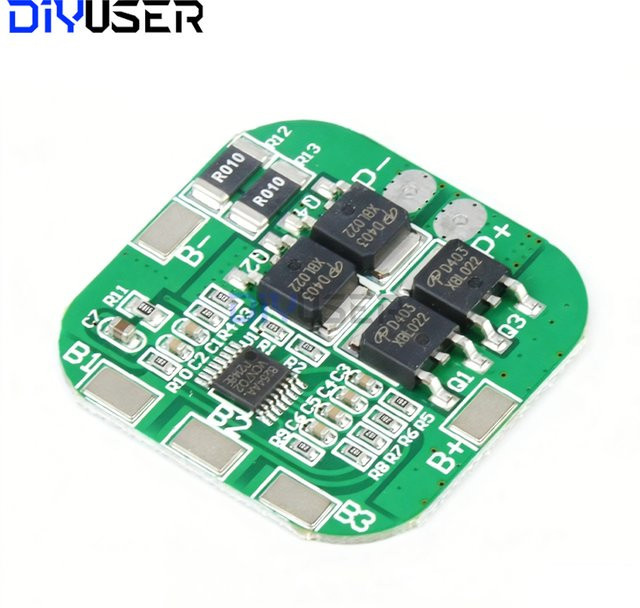 DIYUSER 4S 20A BMS Li-Ionen-Akku-Schutzplatine für 18650 Akkus mit Balance-Funktion, Grün - Bild 1