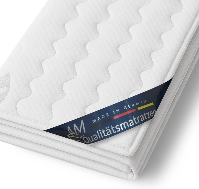 AM Qualitätsmatratzen Lyocell Topperbezug aus Doppeltuch mit Anti-Rutsch-Unterseite und Reißverschluss, Weiß, B: 100 cm, T: 220 cm - Bild 1