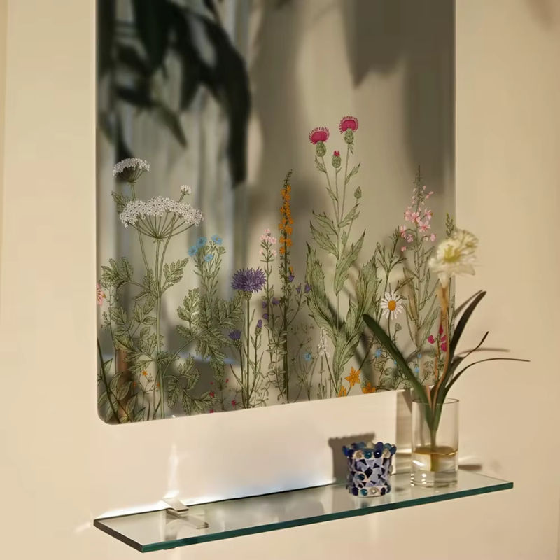 Wilde Blumen Wandaufkleber aus PVC für Küchenrückwand und Esszimmer als botanischer Wandrandaufkleber zum Abziehen und Aufkleben, Breite: 115 cm, Höhe: 115 cm - Bild 3