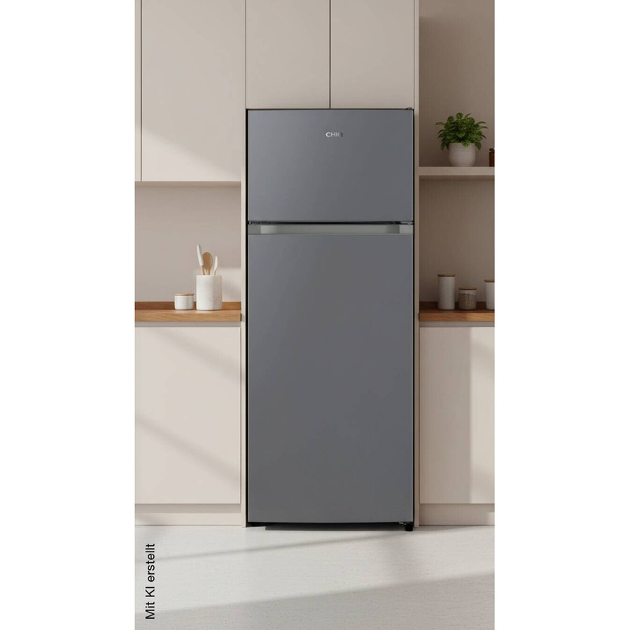 CHiQ Kühl-Gefrierkombination PTM211DSD in Inox/Silber, Standgerät mit Gefrierteil oben, B/H/T: 54,5 x 143 x 55,5 cm - Bild 2
