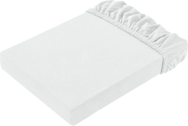ERWIN M. Spannbettlaken aus Jersey-Baumwolle mit Rundumgummi, Weiß, B/L: 180 x 200 cm bis 200 x 220 cm - Bild 1