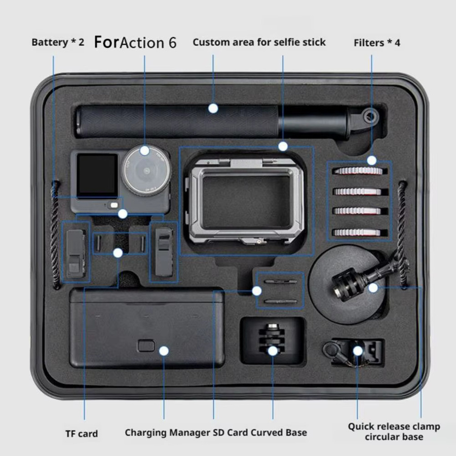 DJI Action6 Feuchtigkeitsbeständige und wasserdichte tragbare Aufbewahrungsbox in Schwarz - Bild 5