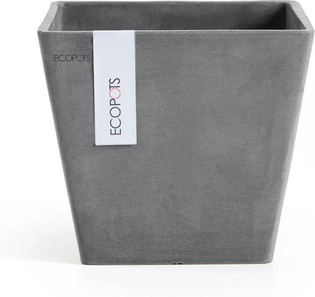 Ecopots Blumentopf Rotterdam quadratisch Grau B/T/H: 20 x 20 x 17,5 cm - Bild 1
