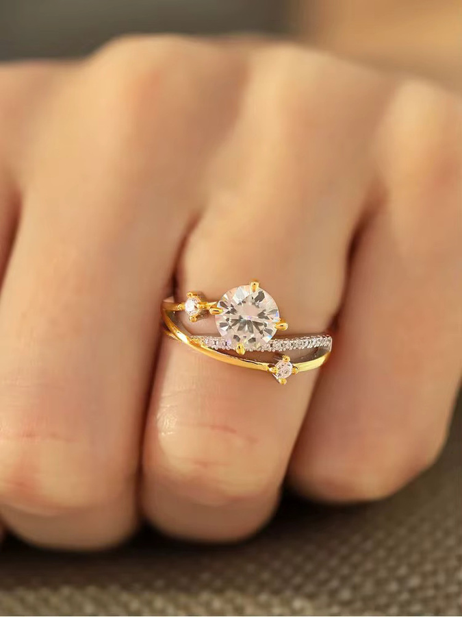 Ring 925 Silber, Moissanit-Diamant, Damen - Bild 3