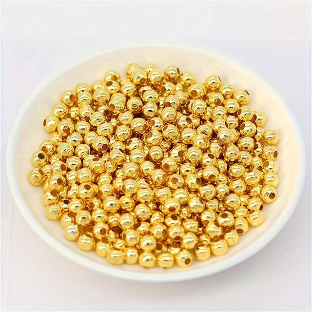 Perlen Acryl, goldene runde Perlen, 5 mm, Unisex - Bild 1