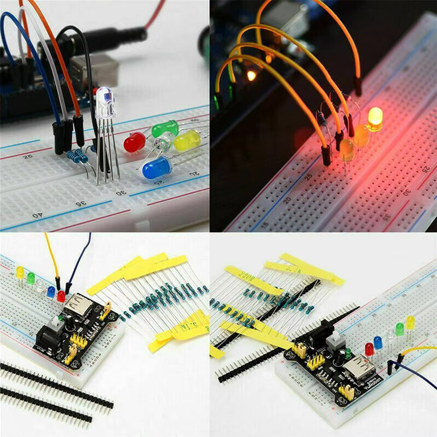 Arduino UNO R3 DIY Projekt Starter Kit mit Elektronik-Komponentenset, 830 Verbindungspunkte Steckbrett und Box, Multicolor - Bild 3