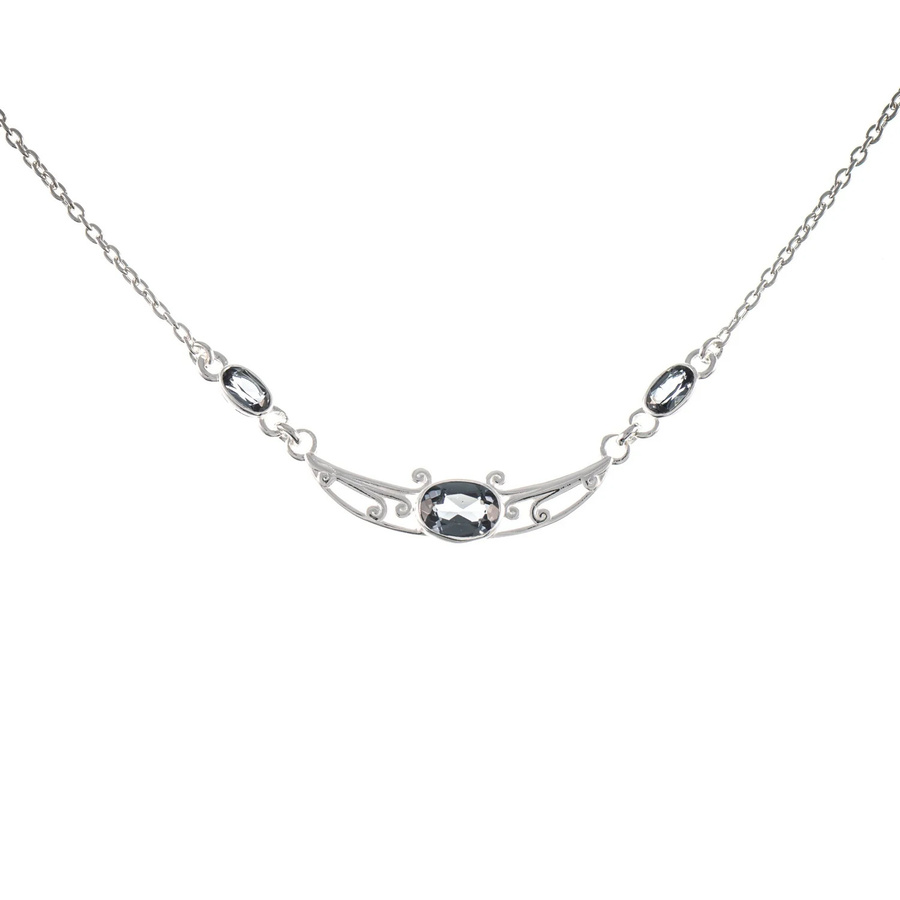 Collier 925 Silber, Zirkonia, anthrazit - Bild 1