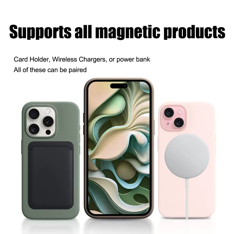 VRNOEI 2-in-1 Silikon Handyhülle mit magnetischer Brieftasche für iPhone 11 bis iPhone 17 Pro Max, Orange - Bild 3